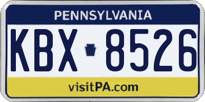 PA license plate KBX8526