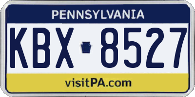 PA license plate KBX8527