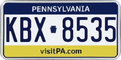 PA license plate KBX8535