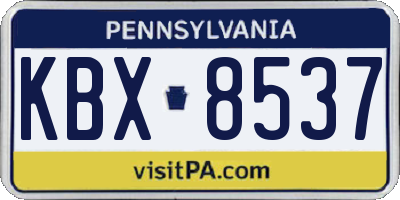 PA license plate KBX8537