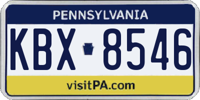 PA license plate KBX8546
