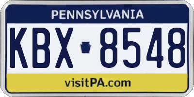 PA license plate KBX8548