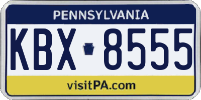 PA license plate KBX8555