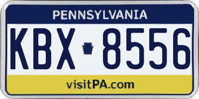 PA license plate KBX8556