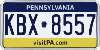 PA license plate KBX8557