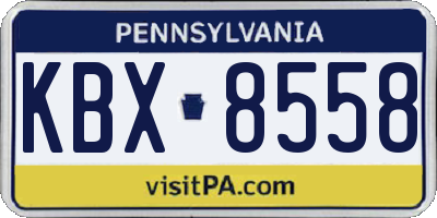 PA license plate KBX8558