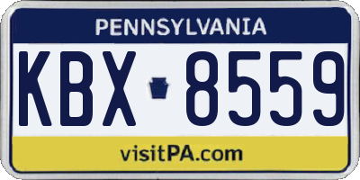 PA license plate KBX8559