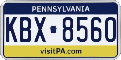 PA license plate KBX8560