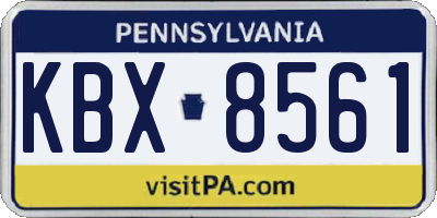 PA license plate KBX8561