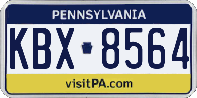 PA license plate KBX8564