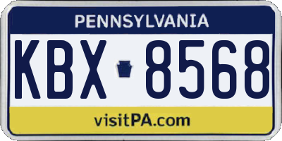 PA license plate KBX8568