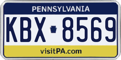PA license plate KBX8569