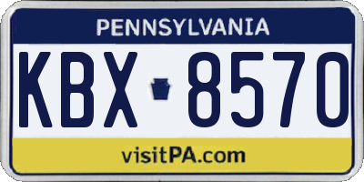 PA license plate KBX8570