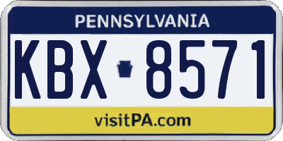 PA license plate KBX8571