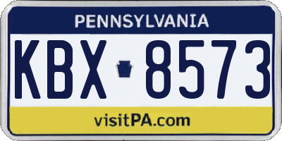 PA license plate KBX8573