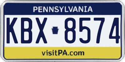 PA license plate KBX8574