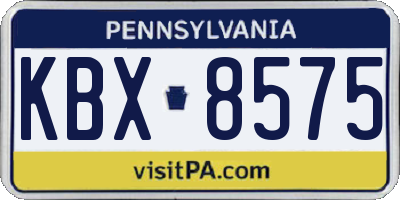PA license plate KBX8575