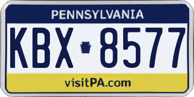 PA license plate KBX8577