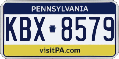 PA license plate KBX8579