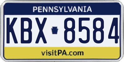 PA license plate KBX8584