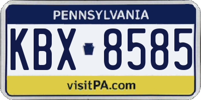 PA license plate KBX8585