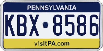 PA license plate KBX8586