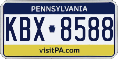 PA license plate KBX8588