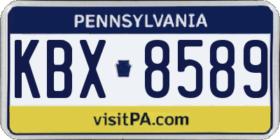 PA license plate KBX8589