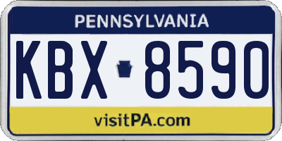 PA license plate KBX8590