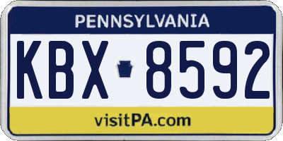 PA license plate KBX8592
