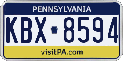 PA license plate KBX8594