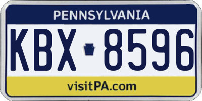 PA license plate KBX8596