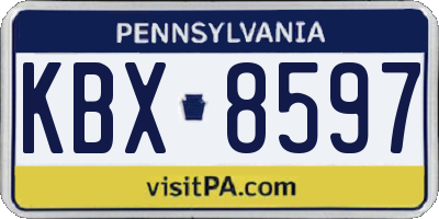 PA license plate KBX8597