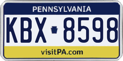 PA license plate KBX8598