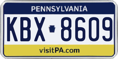 PA license plate KBX8609