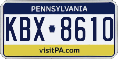 PA license plate KBX8610