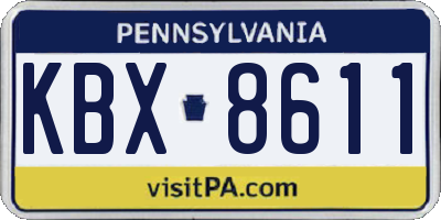 PA license plate KBX8611