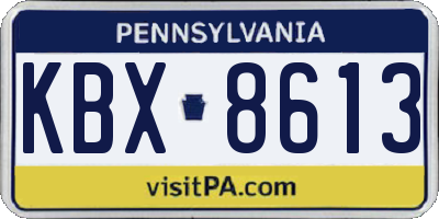 PA license plate KBX8613