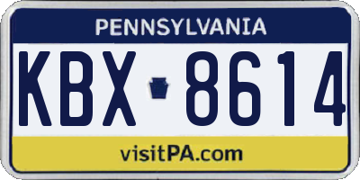 PA license plate KBX8614