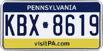PA license plate KBX8619