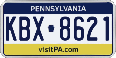 PA license plate KBX8621