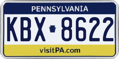PA license plate KBX8622