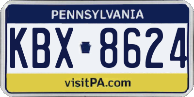 PA license plate KBX8624