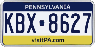 PA license plate KBX8627