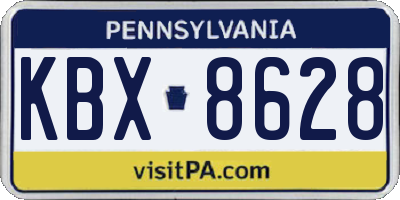PA license plate KBX8628