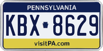 PA license plate KBX8629
