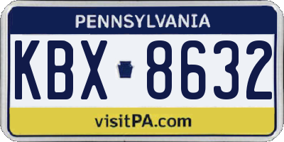 PA license plate KBX8632