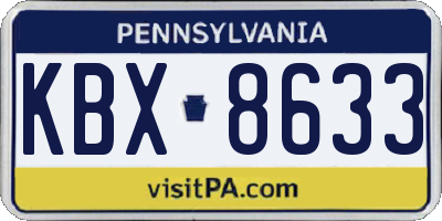 PA license plate KBX8633