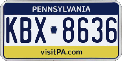 PA license plate KBX8636