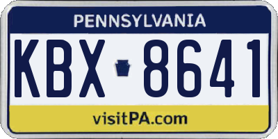 PA license plate KBX8641